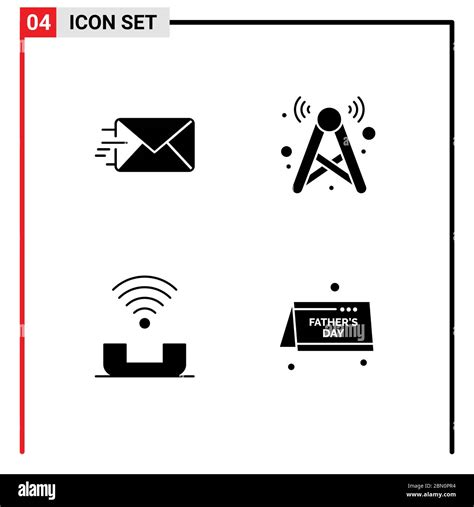 Set Of Commercial Solid Glyphs Pack For Email Help Tower Network