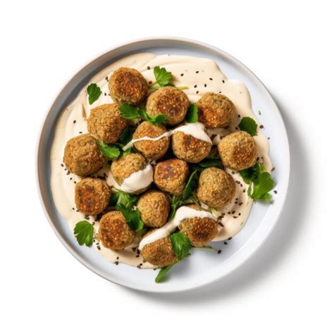 Crispy Falafel Balls Isolated On White Background Premium Ai