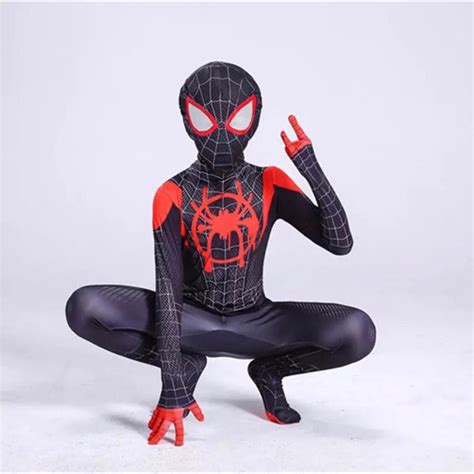 Fantasia Infantil Aranhaverso Miles Morales Homem Aranha Cosplay Pronta