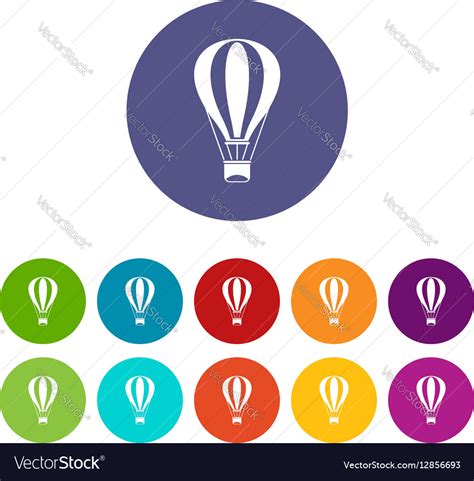 Hot Air Balloon Set Icons Royalty Free Vector Image