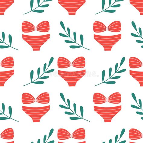 Womens Bikini Seamless Pattern Stock Vector Illustration Of Swimwear Accessory 278896521