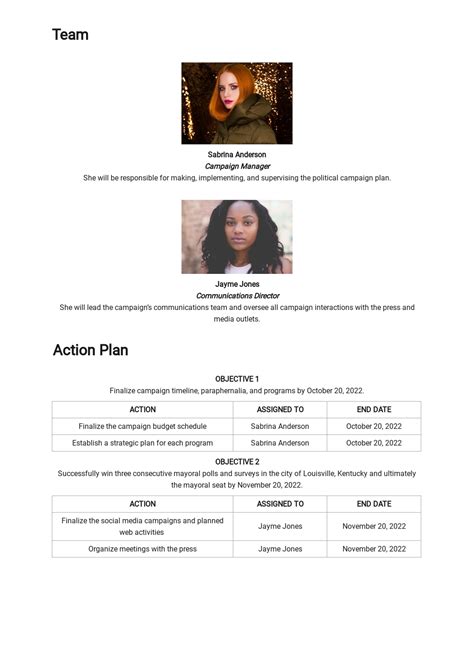 Political Campaign Plan Template [Free PDF] | Template.net