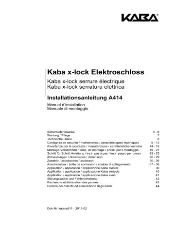 Dormakaba Kaba X Lock A414 Installationsanleitung Manualzz