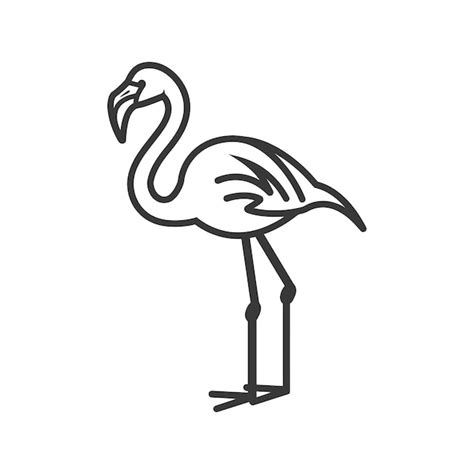 Premium Vector Minimalist Flamingo Line Art Icon Logo Symbol