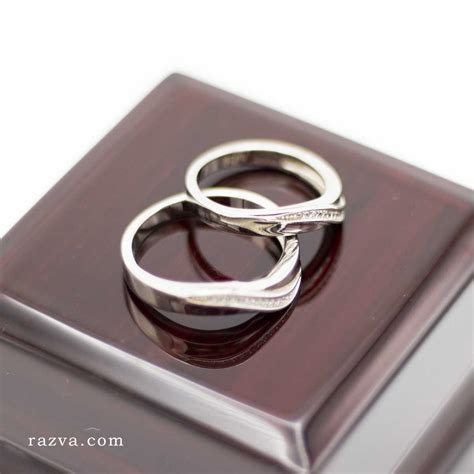 alliance de mariage couple en argent  pas cher razva