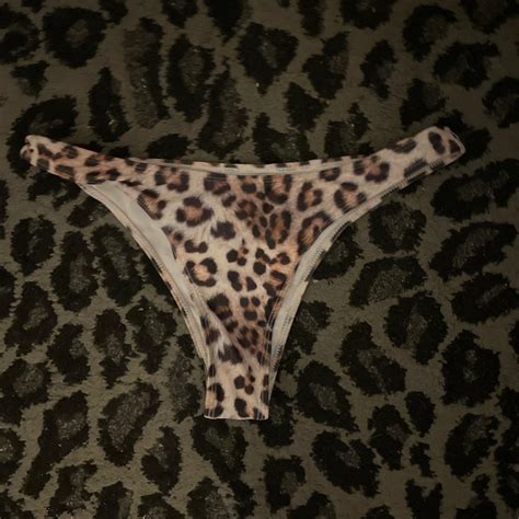 CHEETAH BIKINI BOTTOMS NO TAG Worn Once For Photos Depop