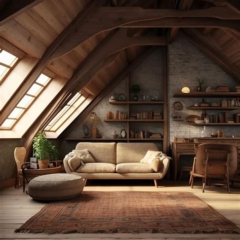 premium photo relaxing room   attic   house