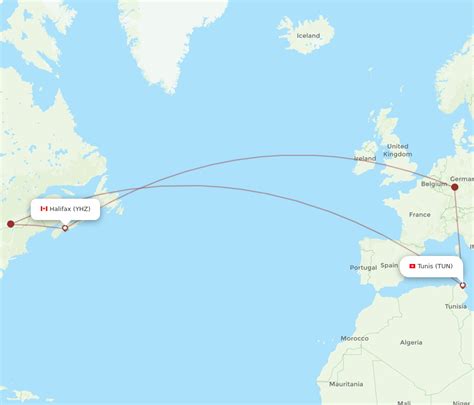 All Flight Routes From Tunis To Halifax TUN To YHZ Flight Routes