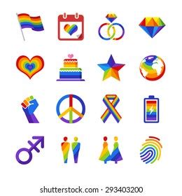 Gay Pride Icon Set Included Icons Stock Vector Royalty Free Shutterstock