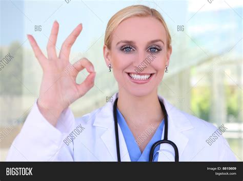 Pretty Blonde Nurse Image Photo Free Trial Bigstock