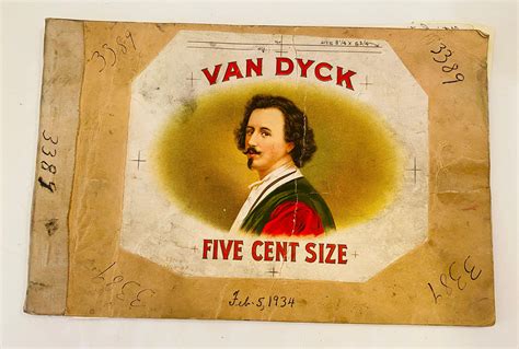 At Auction: Van Dyke chromolitho cigar box progressive proof book