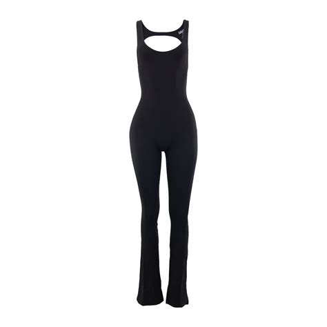 Backless Flare Jumpsuit Black Davis Active