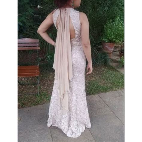 Vestido De Festa Noiva Madrinha Nude Shopee Brasil