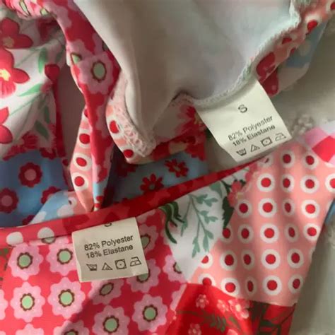 Womens Small Strawberry Shortcake Patchwork Bandeau Bikini Set Multiple 22 From Kamryn