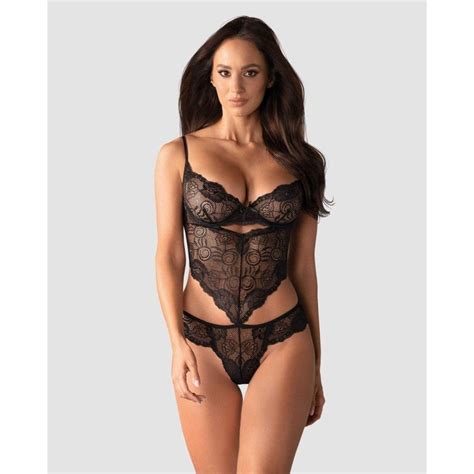 Body Noir Alluria De Chez Obsessive Lingerie Couleur Noir Taille Bas S M