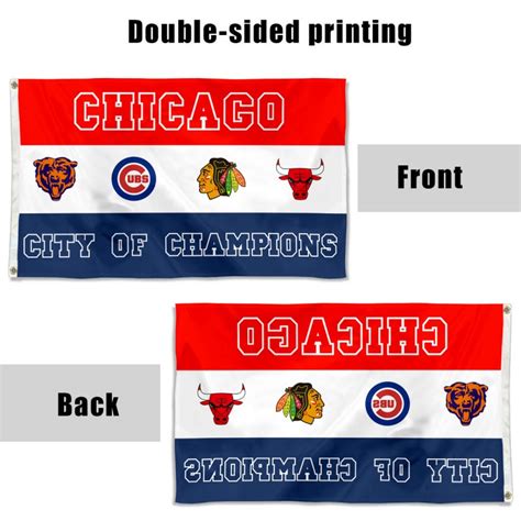 City Of Chicago Champions Sports Fans Flag