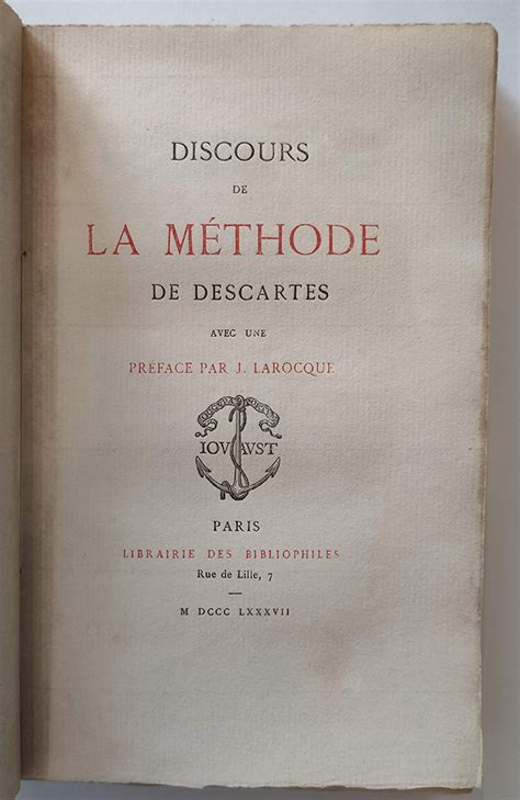 Discours de la méthode de Descartes von Descartes René J Larocque