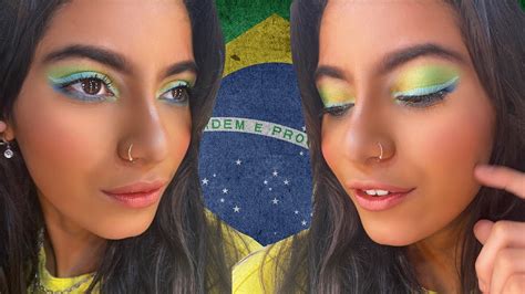 MAQUIAGEM Em Homenagem Ao BRASIL DELINEADO MARCANTE E BOCA NUDE YouTube