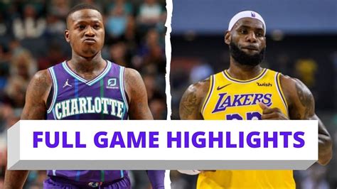 La Lakers Vs Cha Hornets Full Game Highlights October 27 2019 Youtube