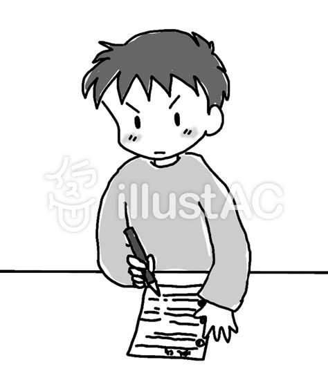 宿題をする男の子イラスト No 18168／無料イラストなら「イラストac」