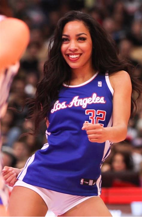 Latina Clipper Spirit Cheerleader In Blue Jersey White Shorts Clippers News Surge NBA Gallery