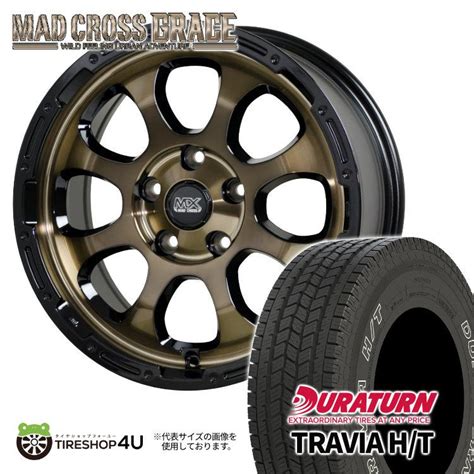 HOT STUFF タイヤホイール4本セット MAD CROSS GRACE 16x7 0J 5 114 3 38 BRC BK DURATURN TRAVIA H T 235 70R16