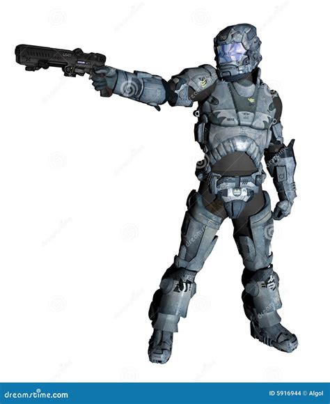 Space Trooper Major Shoots Stock Illustration Image Of Battle 5916944