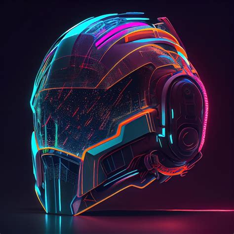 Premium Photo A Neon Helmet With The Word Star Wars On It