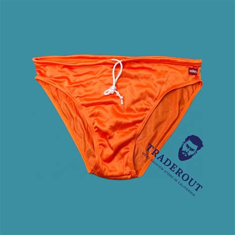 Aussiebum Mens Orange Nylon Swim Brief Bikini Swimsuits Size M L Xl Ebay