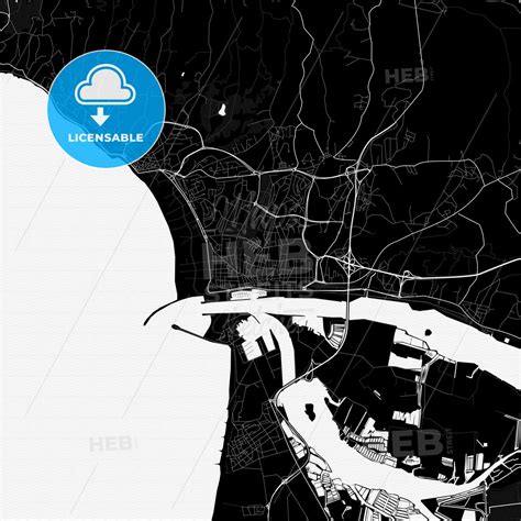 Figueira Da Foz Portugal Pdf Vector Map Black And White Hebstreits