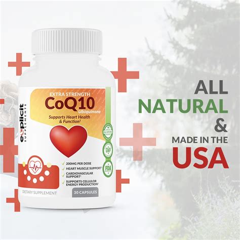 Max Strength Ubiquinone Coq10 200mg Healthy Heart Supplement 1 Month