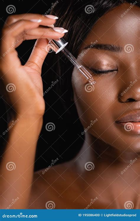 Of African American Naked Woman Applying Stock Photo Image Of Nude Applying