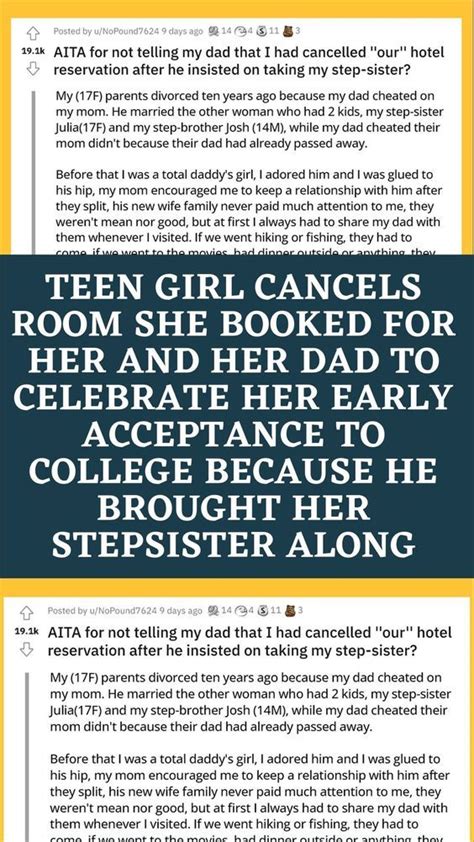 Teen Girl Cancels Room She Booked For Her And Her Dad To Celebrate Her