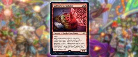 Magic The Gathering Unfinity Preview Card Goblin Cruciverbalist Wants