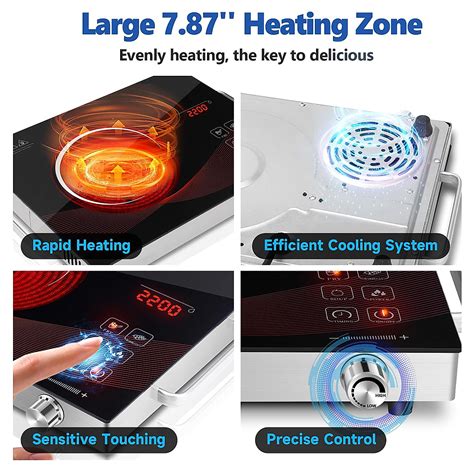 SizzleCook Infrared Electric Hot Plate Portable 2200W Stove