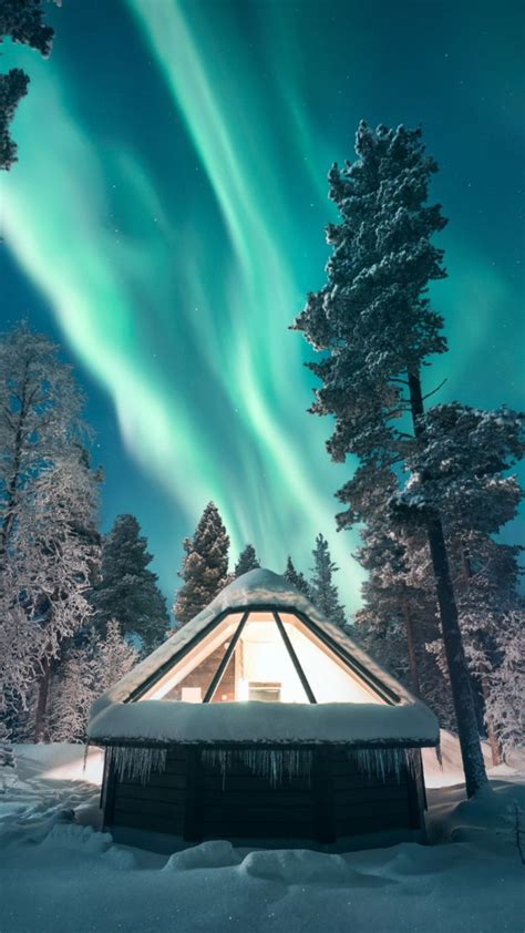 northern lights  glass cabin  finnish lapland northern lights