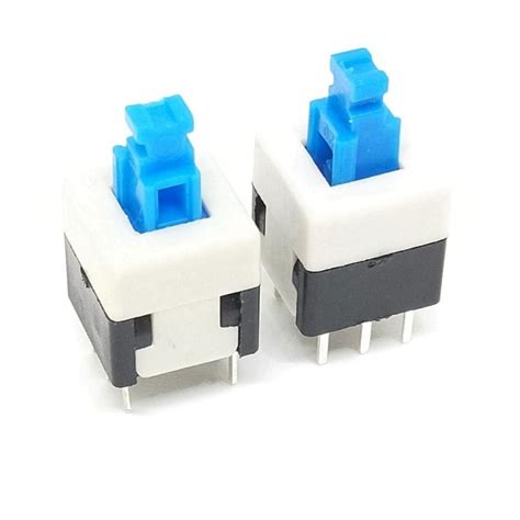 Переключатель кнопочный 8*8 с фиксацией / Купить в RoboShop