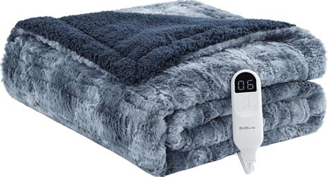 Amazon Bedsure Heated Blanket Electric Throw Faux Fur Sherpa