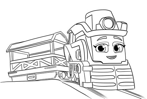 Mighty Express Nate Freight Coloriage Kolorowanka Sketch Coloring Page