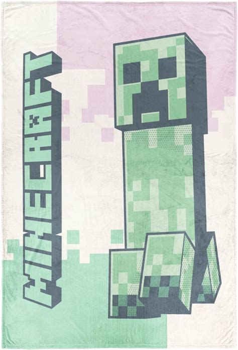 Minecraft Creeper Kids Throw Blanket Plush 46 X 60