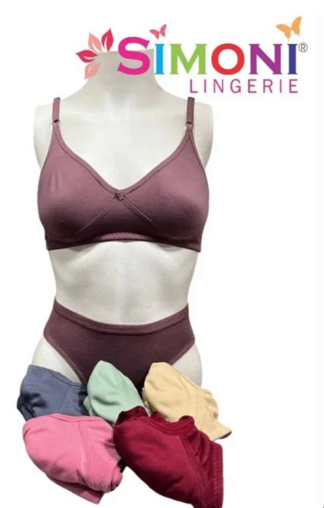 Plain Simoni Lavender Cotton Hosiery Lingerie Set At 220 Set In Ahmedabad