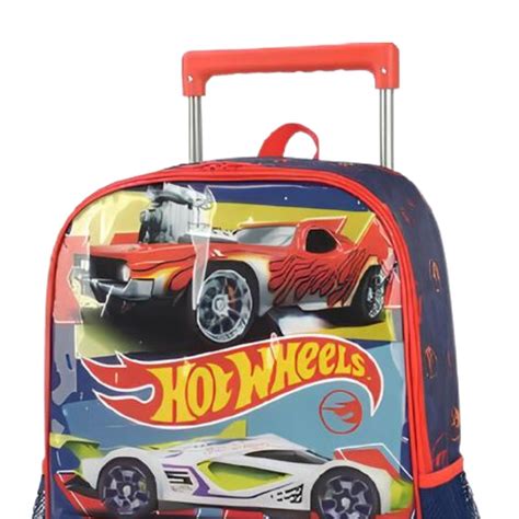 Mochila Rodinha Luxcel Hot Wheels Azul