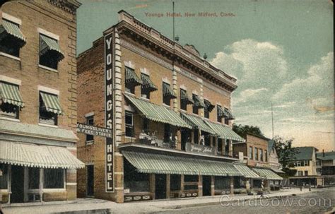 Young's Hotel New Milford, CT Postcard