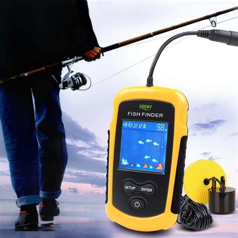 Lucky Fish Finder Wired Portable Lcd Depth M Echo Sounder Alarm