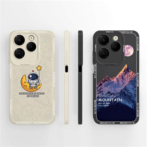 สาหรบ Infinix Hot 40 Pro 40i เคสโทรศพทปลอกสแควรกลองคณภาพสง Soft Smooth ซลโคนเหลวกน