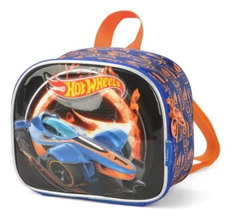 Lancheira Térmica Infanntil Escolar Hot Wheels Meninos Azul Frete grátis