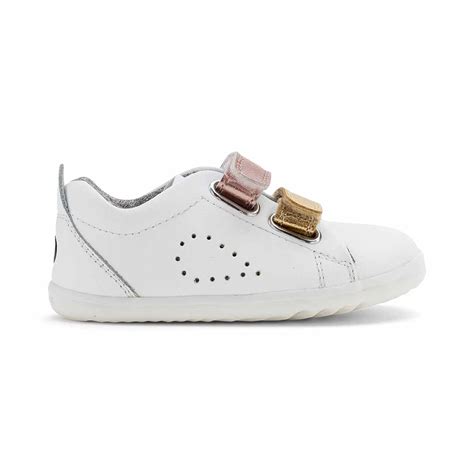 Step Up Grass Court Switch White Rosegold Gold Bobux Italia