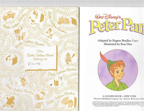 Peter Pan A Little Golden Book By Eugene Bradley Coco Jm Barrie