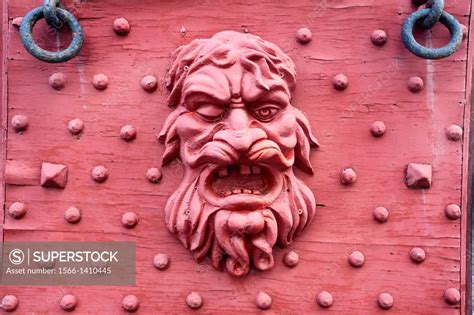 Grotesque Face On Gun Bay Door On The Netune Galleon In The Old Port At