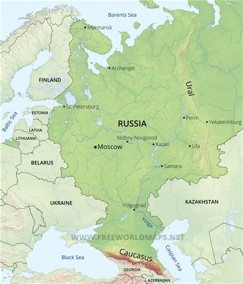Ural River Map Russia